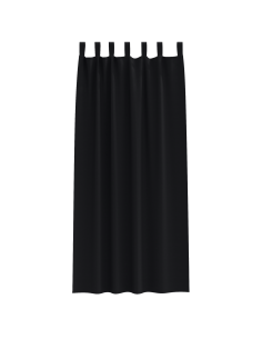 Tende Blackout con Anelli 2 pcs Nero 225 x 140 cm Poliestere 2