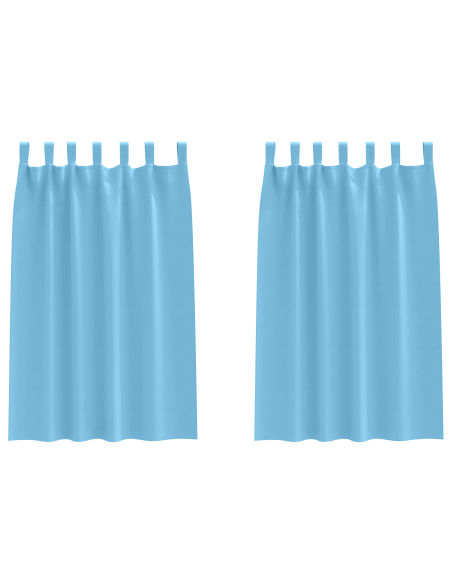 Tende oscuranti con tende 2 pcs Azzurro 175 x 140 cm Poliestere