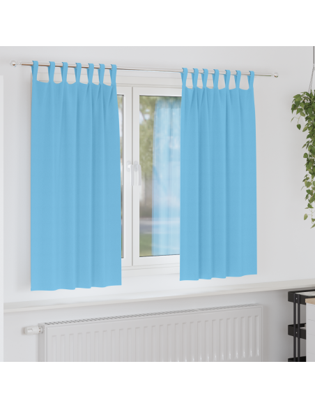 Tende oscuranti con tende 2 pcs Azzurro 175 x 140 cm Poliestere