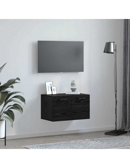 Mobiletto a muro Rovere Nero 60 x 36,5 x 35 cm