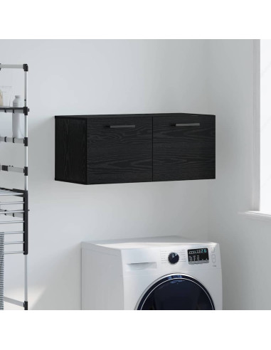 Armadietto a muro Rovere nero 80 x 36.5 x 35 cm