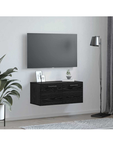 Armadietto a muro Rovere nero 80 x 36.5 x 35 cm