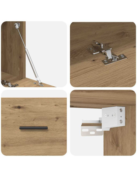 Armadietto a muro rovere artigianale 100 x 36.5 x 35 cm