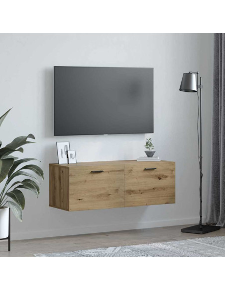 Armadietto a muro rovere artigianale 100 x 36.5 x 35 cm
