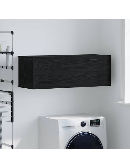 Armadietto a muro Rovere nero 100 x 36.5 x 35 cm