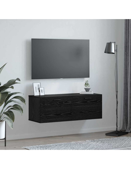 Armadietto a muro Rovere nero 100 x 36.5 x 35 cm