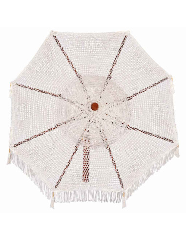 Parasol in macramè Crema 252.5 x 252.5 x 260 cm
