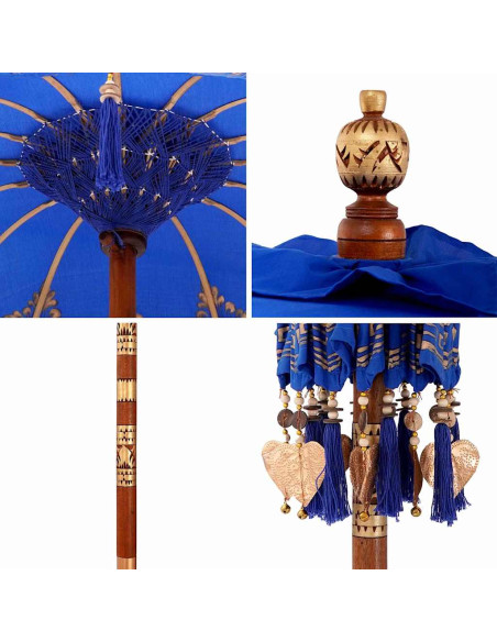 Parasol Balinese Altro Blu x 260 cm Cotone e legno massello