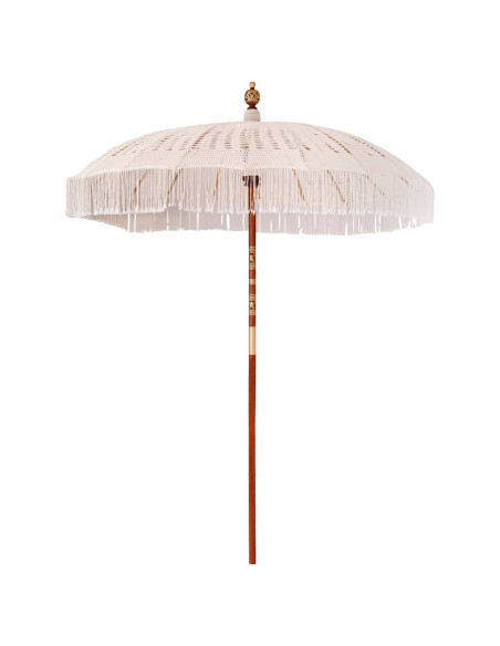 Parasol in macramè Crema 190 x 190 x 260 cm