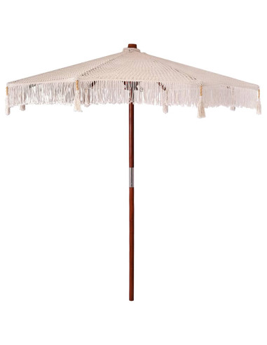 Parasol in macramè Crema 252.5 x 252.5 x 260 cm