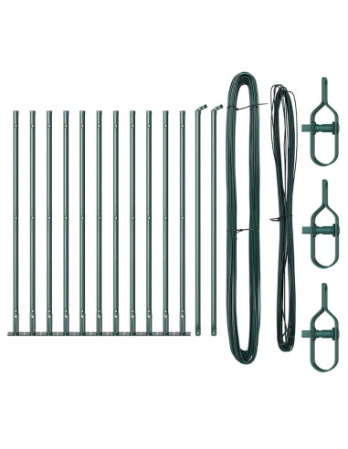 Palo della recinzione 13 pcs Verde Acciaio