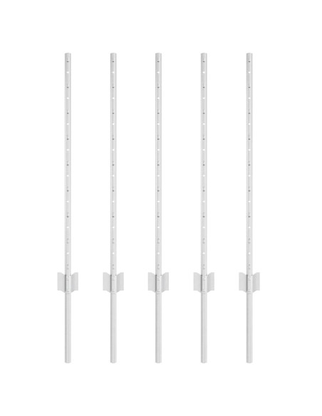 Palo della recinzione 5 pcs Argento 80 cm Acciaio