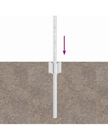 Palo della recinzione 5 pcs Argento 80 cm Acciaio