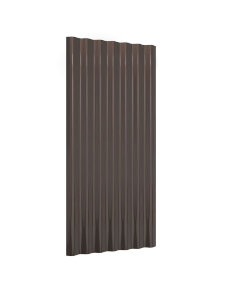 Pannelli Tetto 12pz Acciaio Verniciato Polvere Marrone 80x36 cm