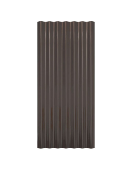 Pannelli Tetto 12pz Acciaio Verniciato Polvere Marrone 80x36 cm