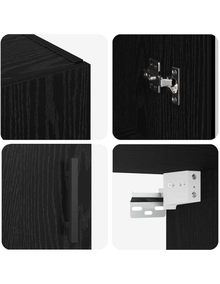 Armadi da Muro 2 pcs Rovere nero 69.5 x 34 x 90 cm