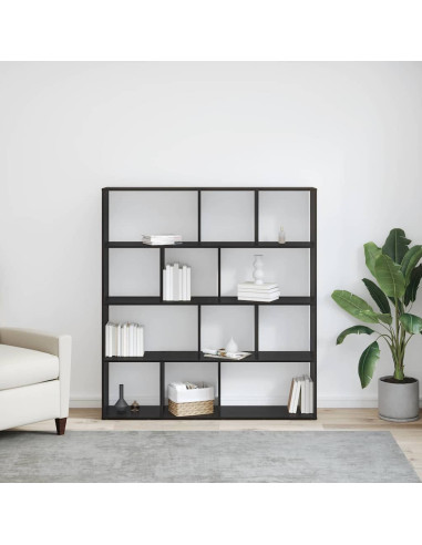 Armadio per Libri Rovere Nero 132 x 29 x 141,5 cm