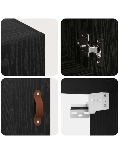 Armadietto a muro Rovere nero 60 x 31 x 60 cm Legno multistrato