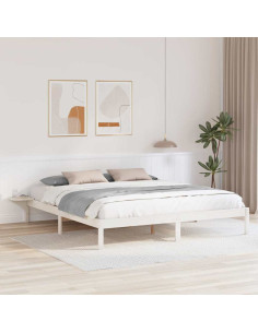 Struttura del letto Bianco 180 x 200 cm Pino massello 2