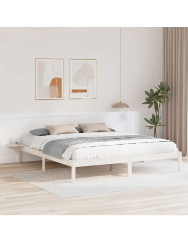 Struttura del letto Bianco 180 x 200 cm Pino massello