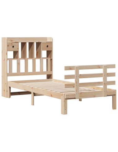 Letto Libreria senza Materasso 90x190 cm Legno Massello Pino