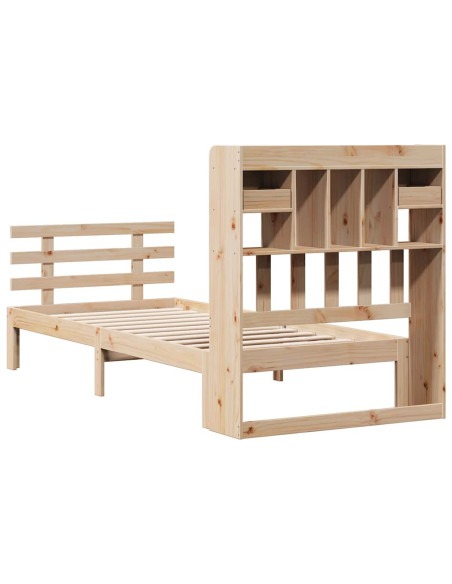 Letto Libreria senza Materasso 90x190 cm Legno Massello Pino