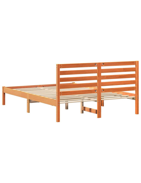 Struttura del letto con testiera Cera marrone 140 x 190 cm