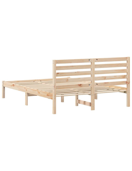 Struttura del letto Marrone 135 x 190 cm Legno di pino massello