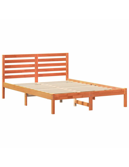 Struttura del letto con testiera Cera marrone 140 x 190 cm