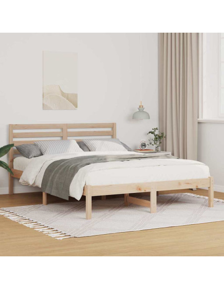 Struttura del letto Marrone 135 x 190 cm Legno di pino massello