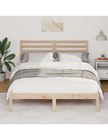 Struttura del letto Marrone 135 x 190 cm Legno di pino massello
