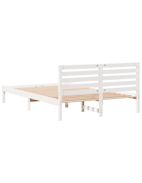 Struttura del letto Bianco 140 x 210 cm Pino massello