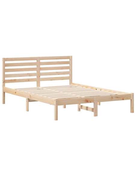 Struttura del letto Marrone 135 x 190 cm Legno di pino massello