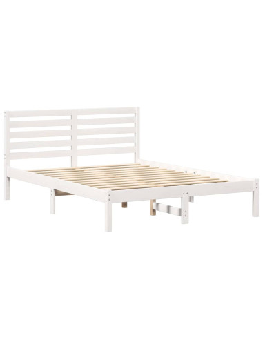 Struttura del letto Bianco 135 x 190 cm Pino massello