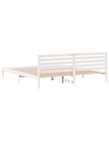 Struttura del letto Bianco 180 x 210 cm Pino massello