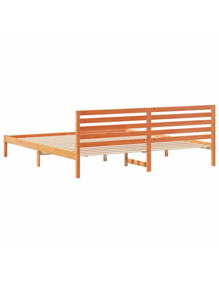 Struttura del letto con testiera Cera marrone 180 x 210 cm
