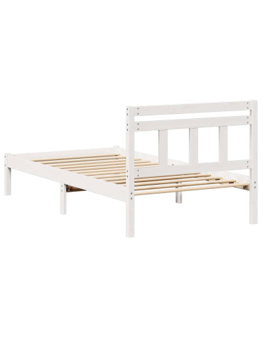Struttura del letto Bianco 75 x 190 cm Pino massello