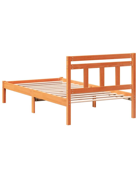 Struttura del letto Marrone 75 x 190 cm Pino massello