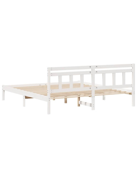 Struttura del letto Bianco 200 x 200 cm Legno di pino massello