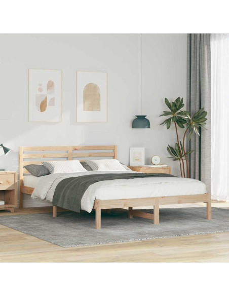 Struttura del letto Marrone 140 x 210 cm Legno di pino massello