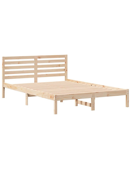 Struttura del letto Marrone 140 x 210 cm Legno di pino massello