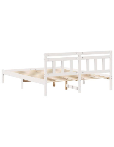 Struttura del letto Bianco 150 x 200 cm Pino massello