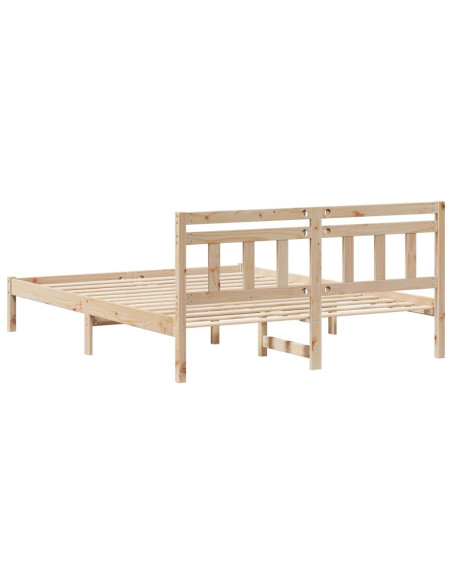 Struttura del letto Marrone 140 x 200 cm Legno di pino massello