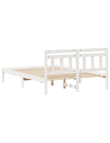 Struttura del letto Bianco 140 x 190 cm Pino massello