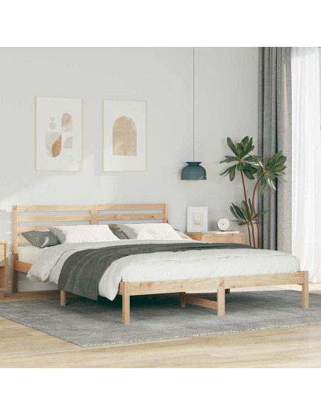 Struttura del letto Marrone 160 x 210 cm Legno di pino massello
