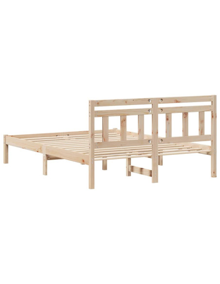 Struttura del letto Marrone 135 x 190 cm Legno di pino massello