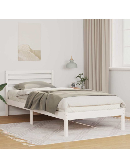 Struttura del letto Bianco 90 x 210 cm Legno di pino massello