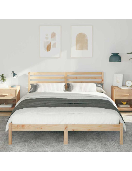 Struttura del letto Marrone 160 x 210 cm Legno di pino massello
