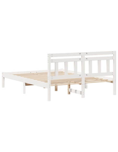 Struttura del letto Bianco 135 x 190 cm Legno di pino massello