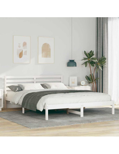 Struttura del letto Bianco 160 x 210 cm Pino massello